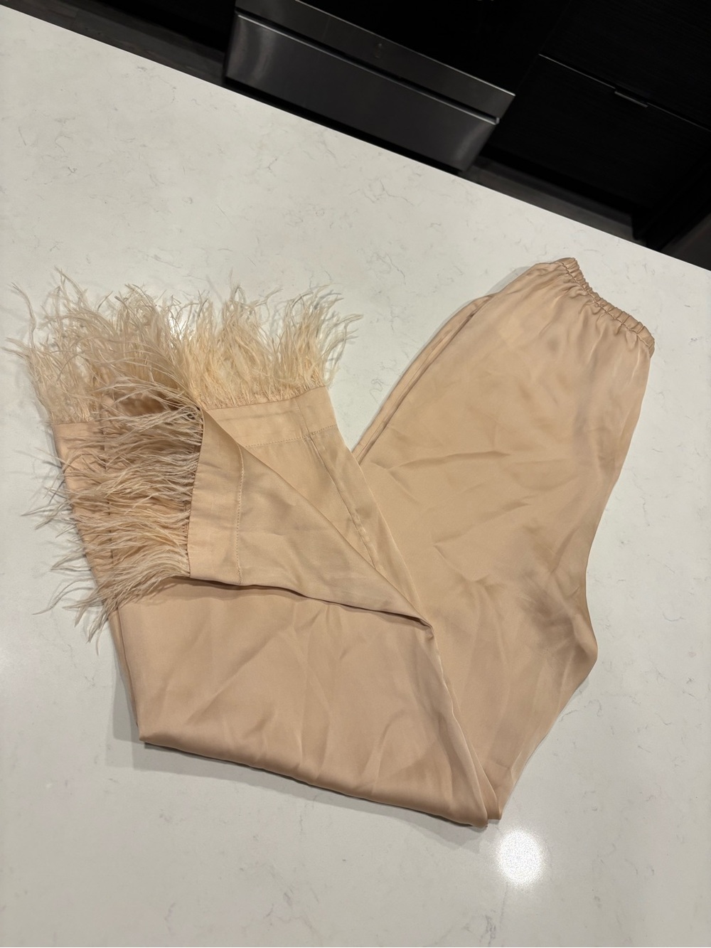 L'Academie Wide Leg Pants in Blush Tan